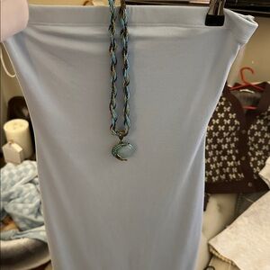 Sky Blue Strapless With Necklace